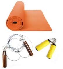 Share GLS Fitness Combo – Yoga Mat, Skipping Rope & Hand Grip Home Gym Kit