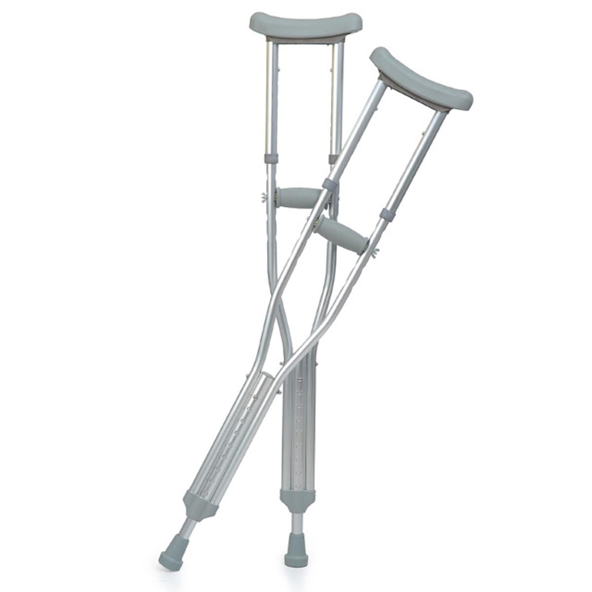 Adjustable Adult Crutches Under Arm Aluminum Alloy Push Button with Filling Hand Grip