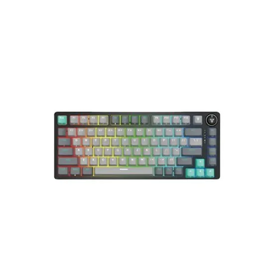 Fantech ATOM PRO83 MK913 Blue Switch RGB Gaming Mechanical Keyboard – 83 Keys, Tri-Mode Connectivity (2.4GHz, Bluetooth 5.0 & Wired), 22 RGB Modes, 2000mAh Battery (Mercury Grey)