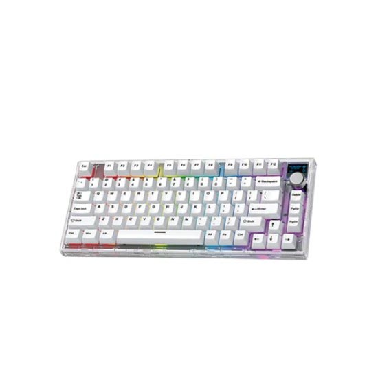 FANTECH MAXFIT81 MK910 Wireless Bluetooth Mechanical Gaming Keyboard – RGB, Hot-Swappable, 81 Keys, Multi-Mode Connectivity, White