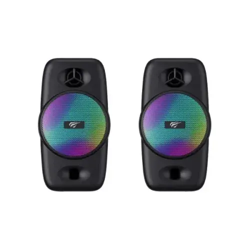 Havit Gamenote SK213 2.0 RGB Stereo Gaming Speaker – 3W x 2 RMS, USB + 3.5mm Jack, Dynamic RGB Lights, High-Quality Sound for PC, Laptop & Console