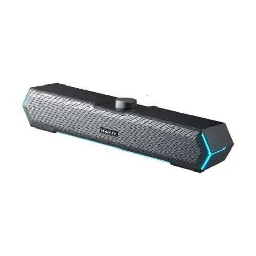 Havit M19 USB Gaming Desktop Speaker – 3W x 2 RMS, 3.5mm AUX + USB, 200Hz-18kHz, Compact Design for PC, Laptop & Gaming Setup