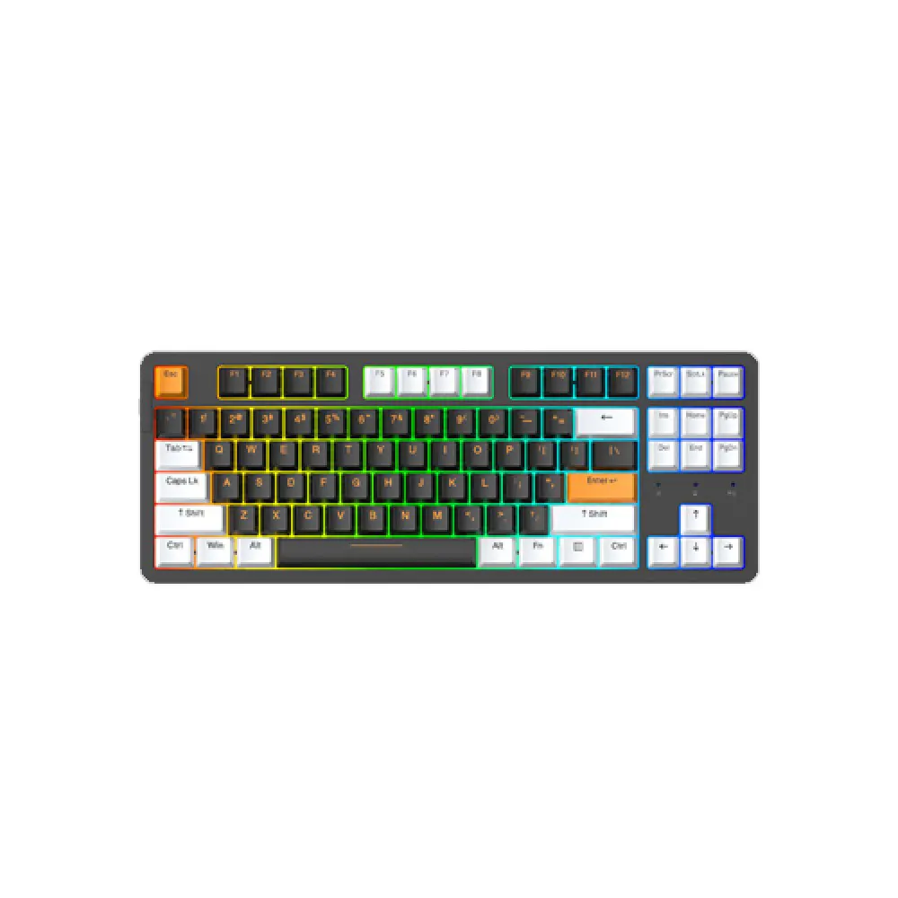 DAREU A87X Pro Mechanical Gaming Keyboard – Black-Gold, Wireless & Wired, RGB, PBT Keycaps