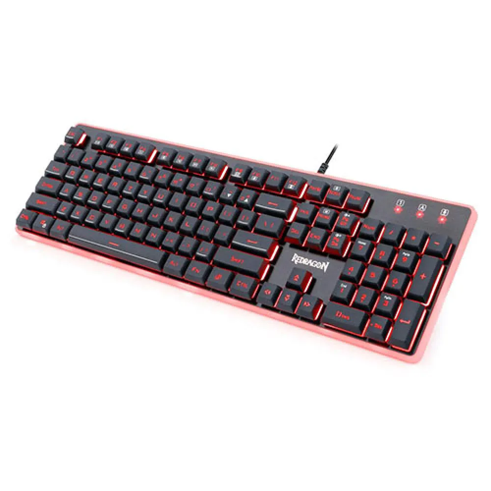 Redragon K509 DYAUS 7 Colors Backlit Gaming Keyboard – Anti-Ghosting, Quiet Mechanical Feel, Ergonomic Design