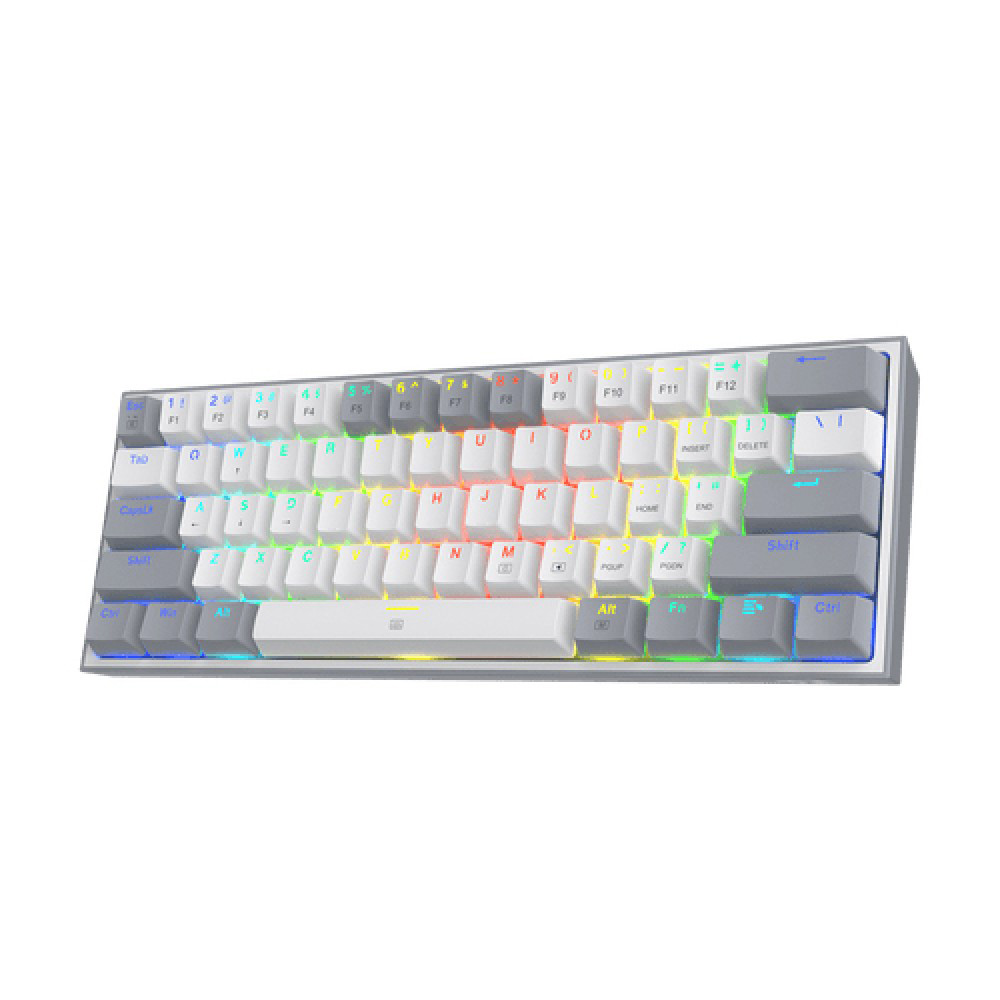 Redragon K617 Fizz 60% Wired RGB Gaming Keyboard – Ultra-Compact, Hot-Swappable Red Switches, Customizable RGB Backlighting