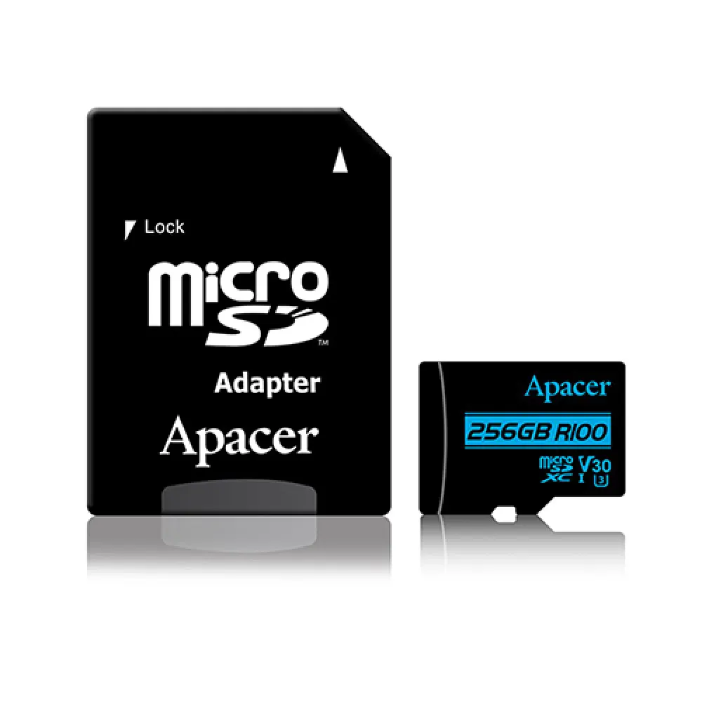 Apacer R100 256GB Micro SD Card – Class 10, UHS-3, V30, 100MB/s Read Speed