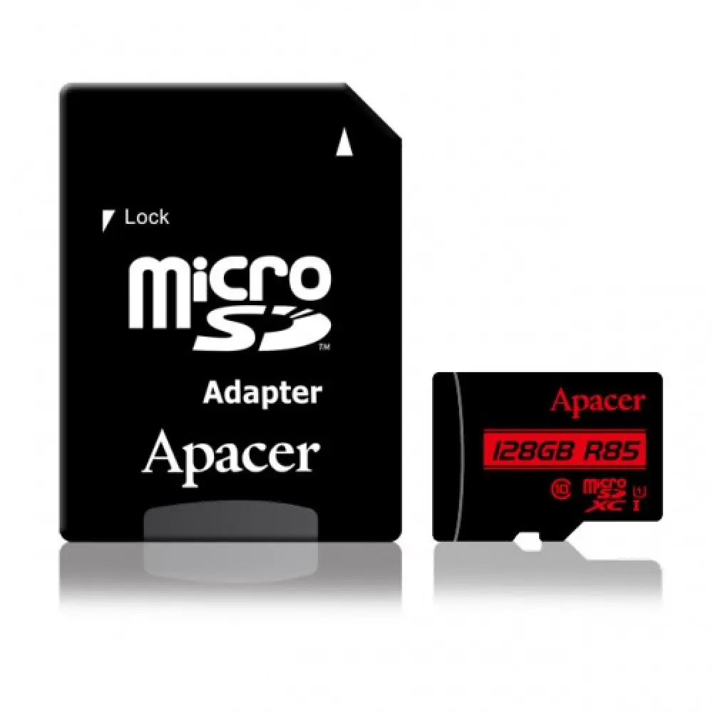 Apacer R85 128GB MicroSDHC – UHS-I, Class 10, 85MB/s Read Speed, Full HD & 3D Video Support