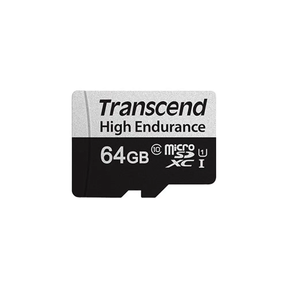 Transcend 350V UHS-I 64GB High Endurance microSDXC Memory Card – Ideal for Dashcams & Security Cameras