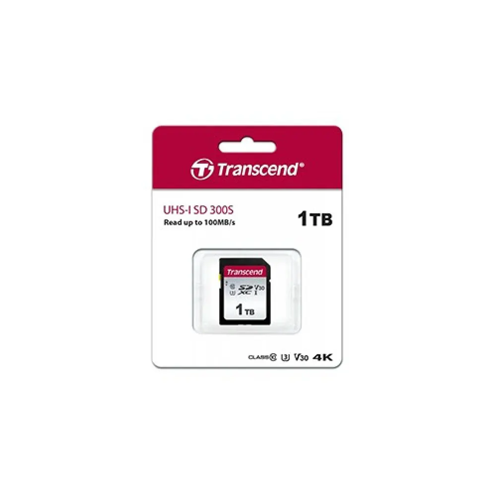 Transcend SDC300S UHS-I U3 1TB SDXC Memory Card – V30, 100MB/s Read, 85MB/s Write