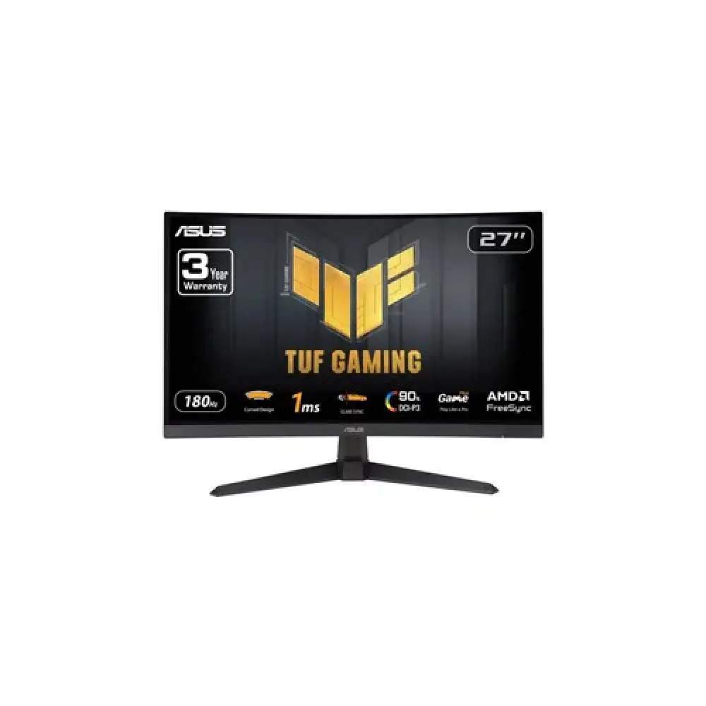 ASUS TUF Gaming VG27VQ3B 27-inch VA 180Hz FHD Curved Gaming Monitor | 1920x1080 Resolution | 1ms Response Time | 1500R Curvature | FreeSync Support | Flicker-Free Technology