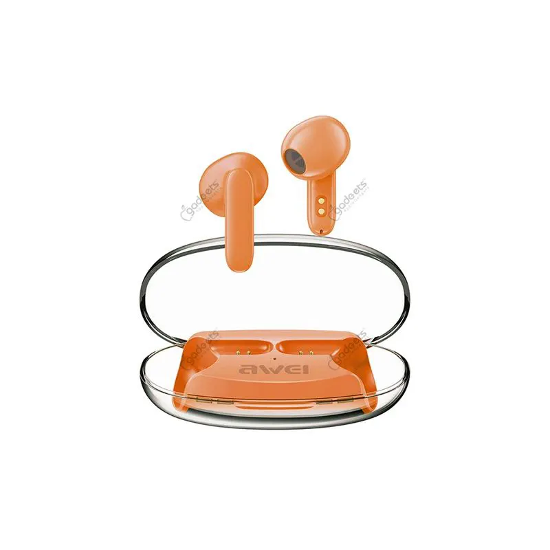 🎮 Awei T85 ENC Gaming Bluetooth Earbuds – Transparent Charging Case, 13mm Driver, Long Battery Life, Bluetooth 5.3 (Black)
